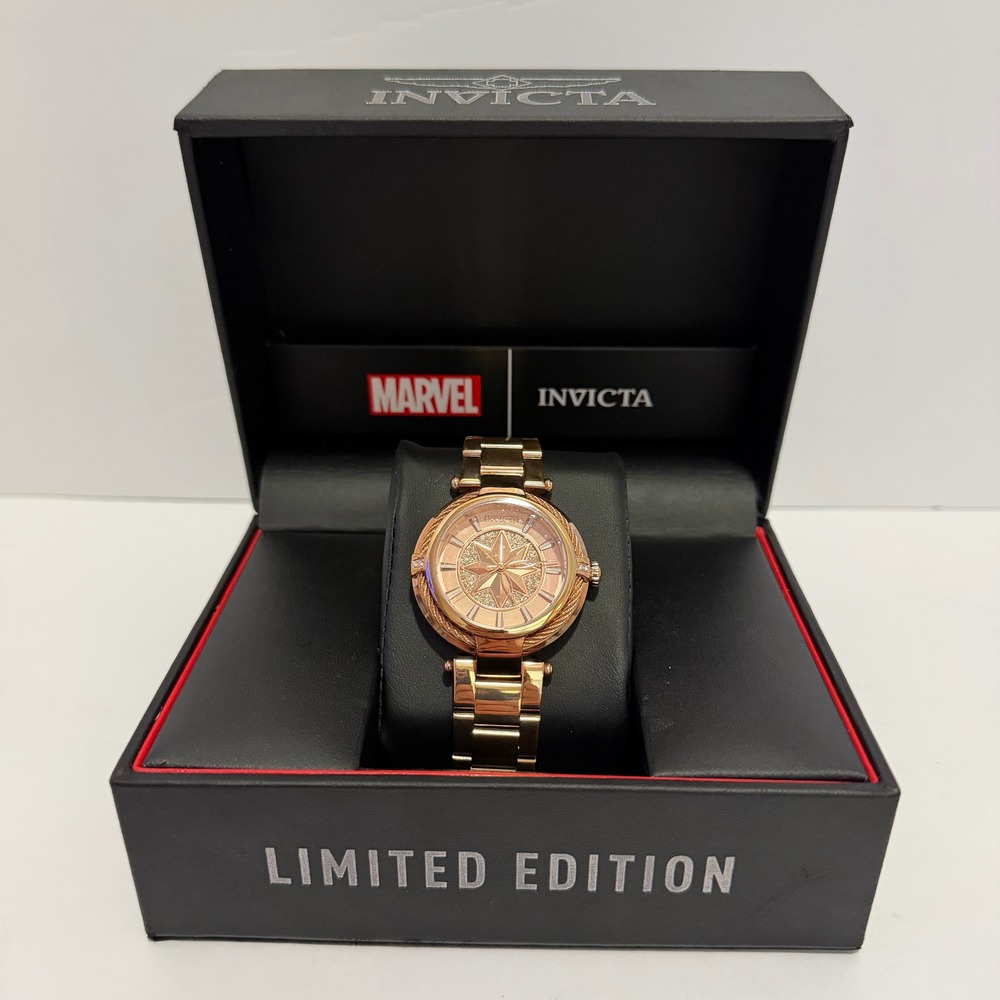 Invicta Marvel Captain Marvel Rose Gold Limited Edition Watch 28834 38mm